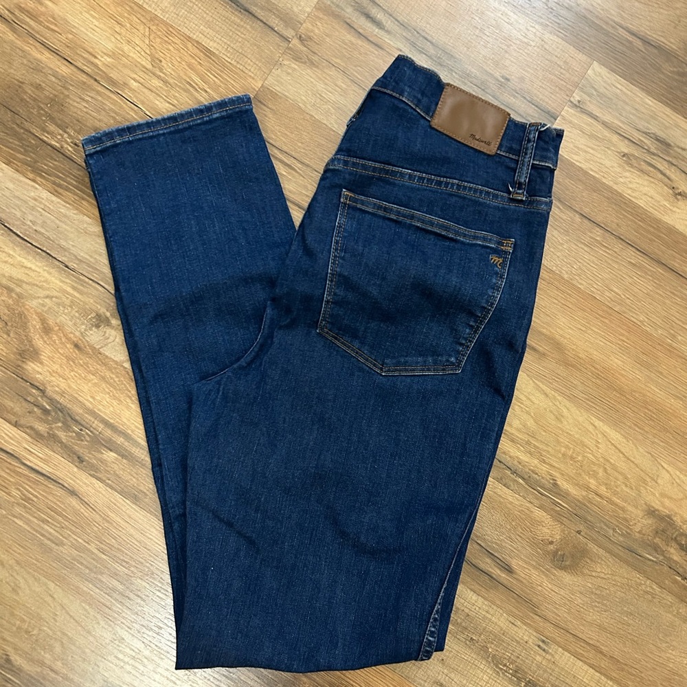 MADEWELL stovepipe jeans dark wash with stretch 28